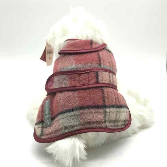 Plush LOLA Victoria Secret Dog 2001 Stuffed Animal Toy Fluffy White Plaid Coat - Picture 6 of 12